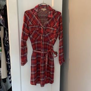 Skies Are Blue Flannel Dress, Size Small